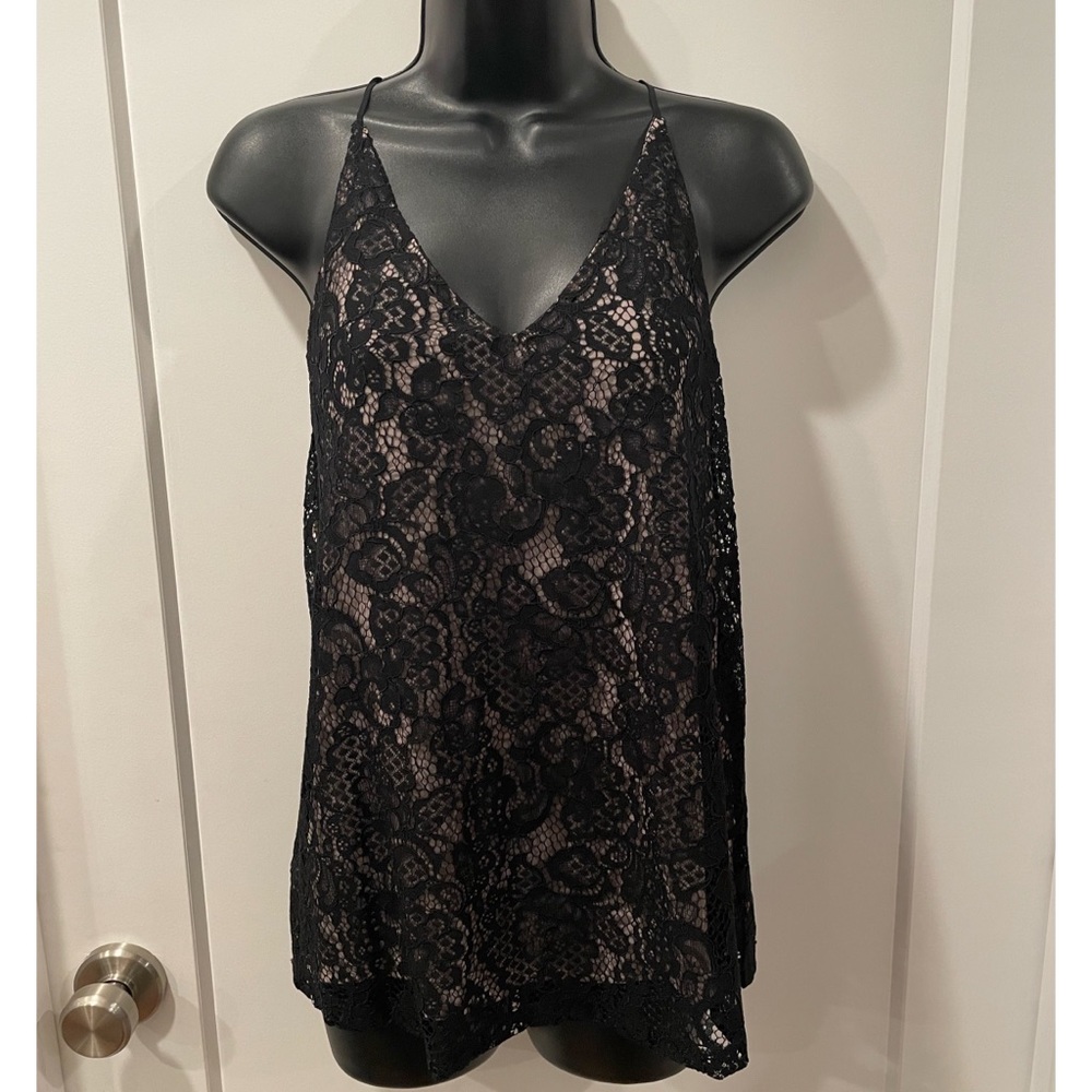 NWT LOFT Black Lace Spaghetti Strap Top Camisole XS - Picture 3 of 10
